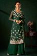 Green Georgette Embroidered Palazzo Suit