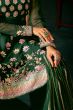 Green Georgette Embroidered Palazzo Suit