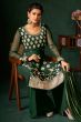 Green Georgette Embroidered Palazzo Suit