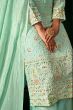Sea Green Georgette Embroidered Palazzo Suit