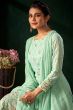 Sea Green Georgette Embroidered Palazzo Suit