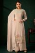 Dusty Peach Georgette Embroidered Palazzo Suit