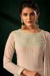 Dusty Peach Georgette Embroidered Palazzo Suit