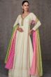 Off White Georgette Embroidered Anarkali Suit
