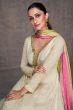 Off White Georgette Embroidered Anarkali Suit