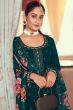 Green Georgette Embroidered Pant Suit