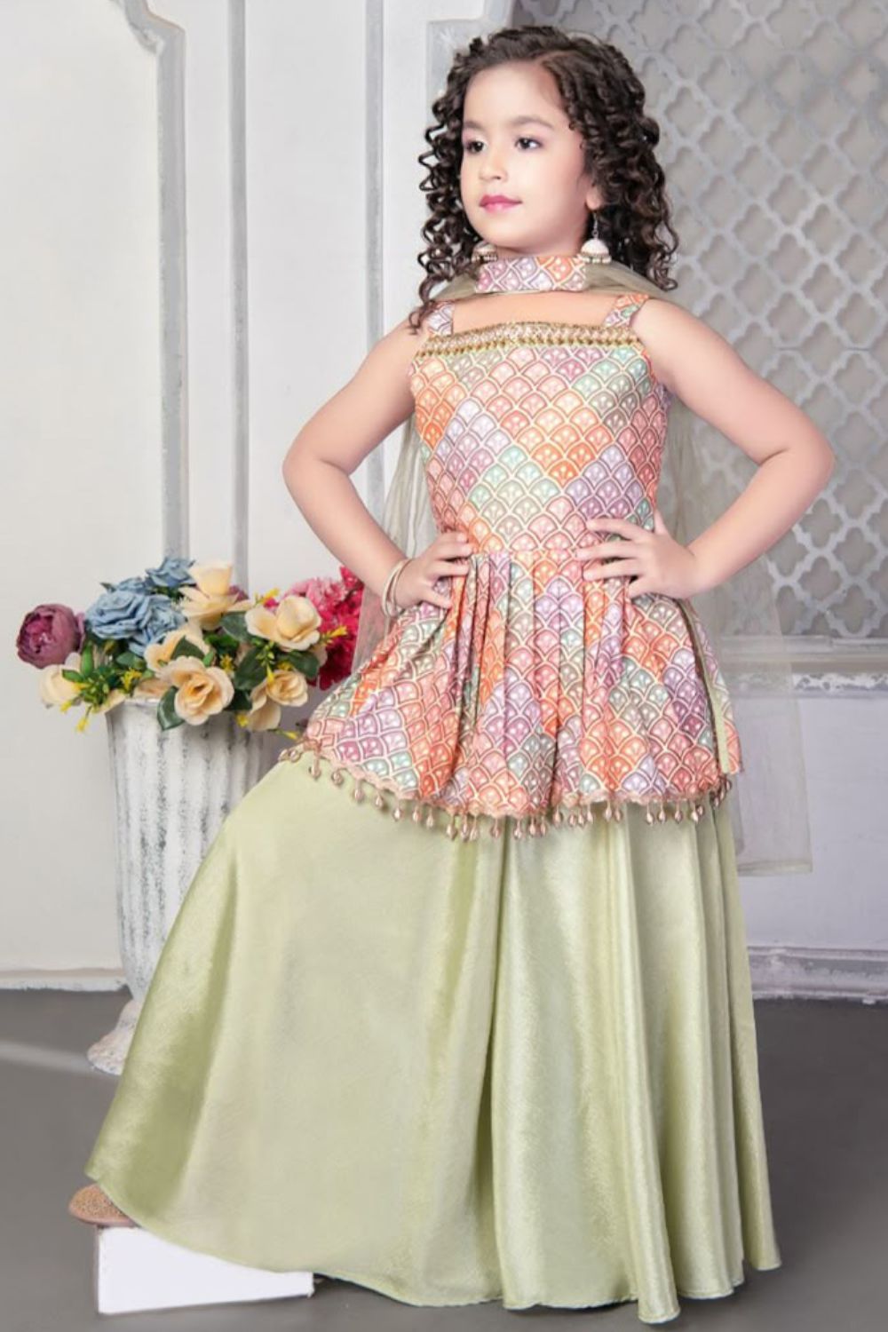 Multicolor Cotton Sharara Suit