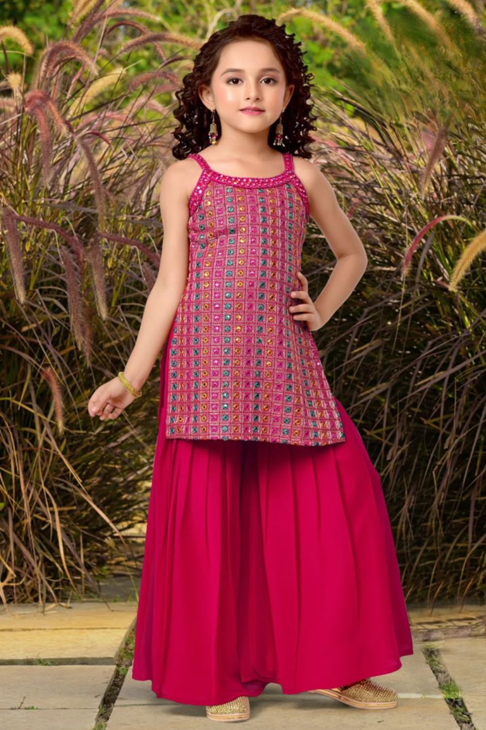 Rani Pink Georgette Sharara Suit