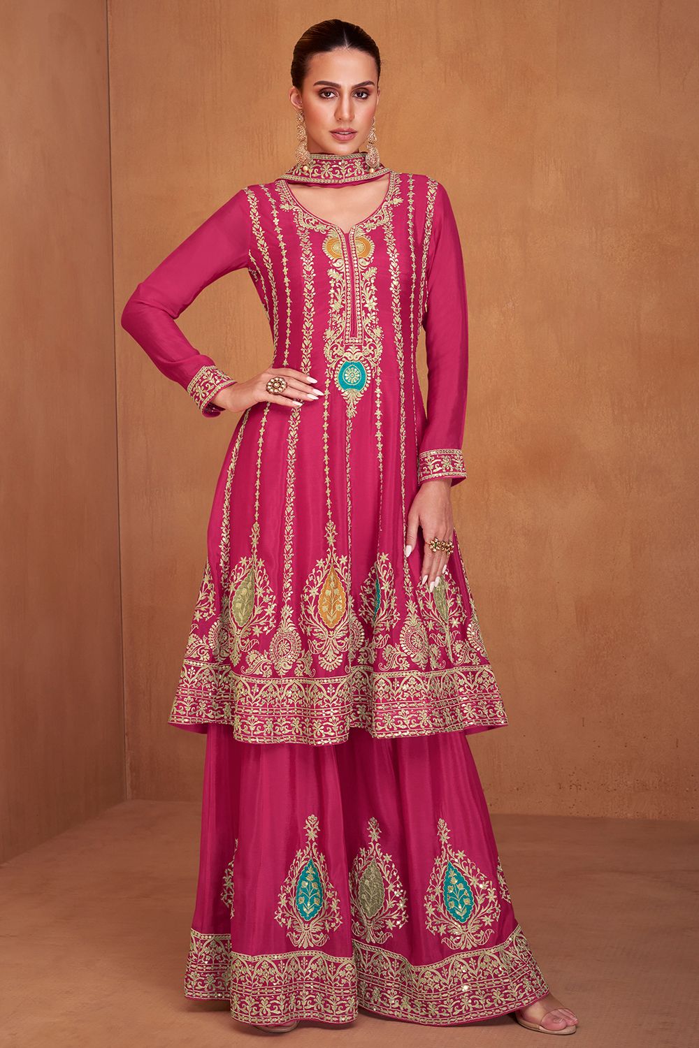 Fuchsia Chinnon Sharara Set