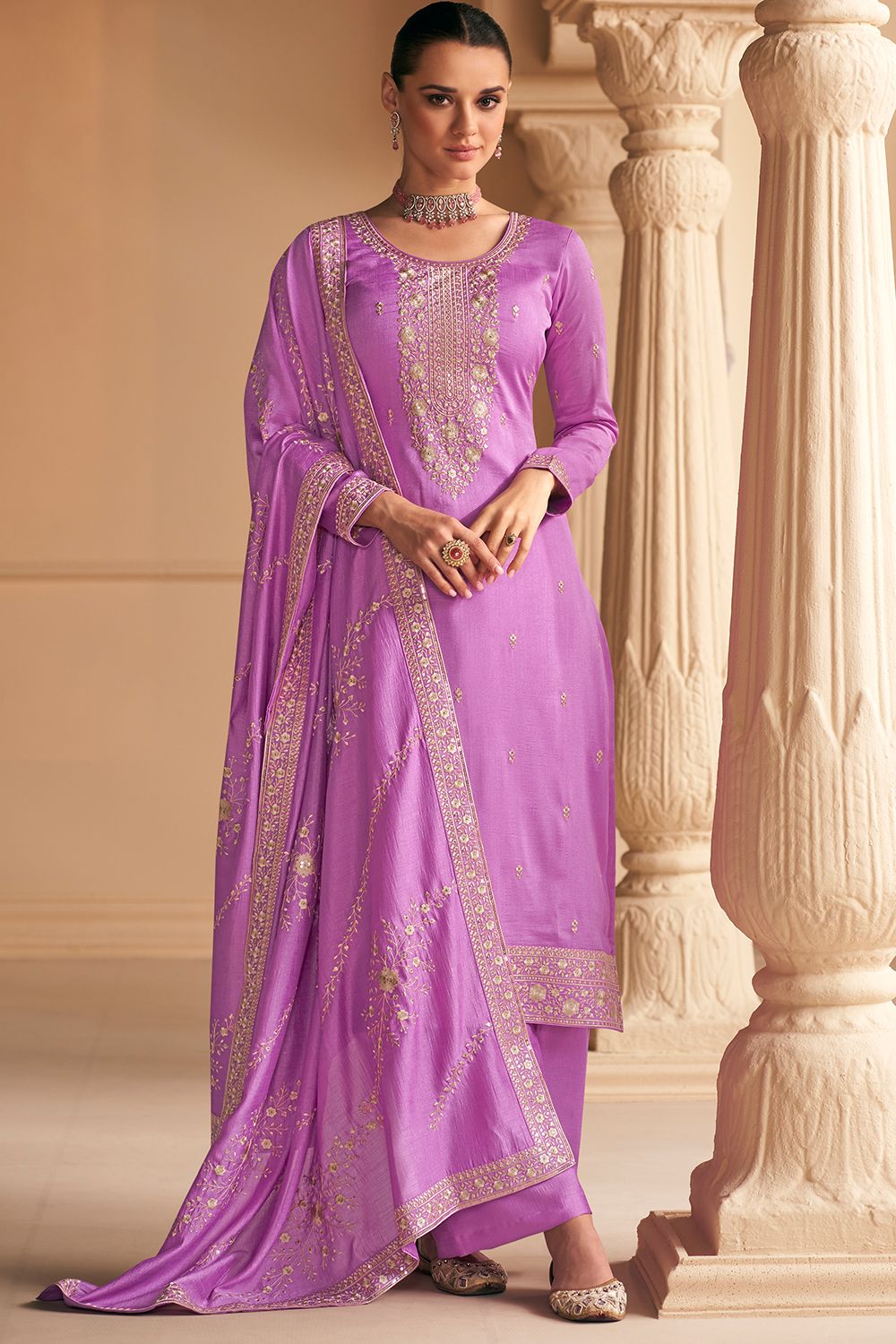 Lavender Designer Salwar Suit